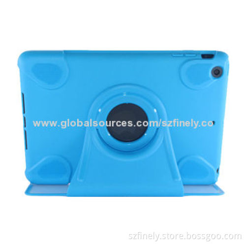 Leather case for iPad mini, 360 degrees rotation with touch screen, simple and fashionable